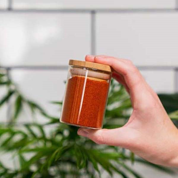 75ml Glass and Bamboo Spice Jar