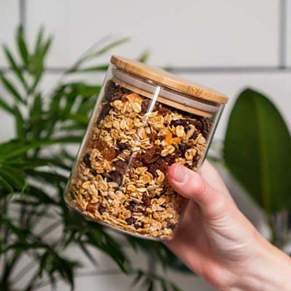 750ml Glass and Bamboo Storage Jar