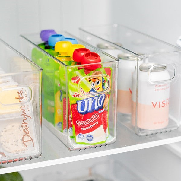Clear Storage Bin for Fridge, Cupboard storage, Pantry & so much more- Tall