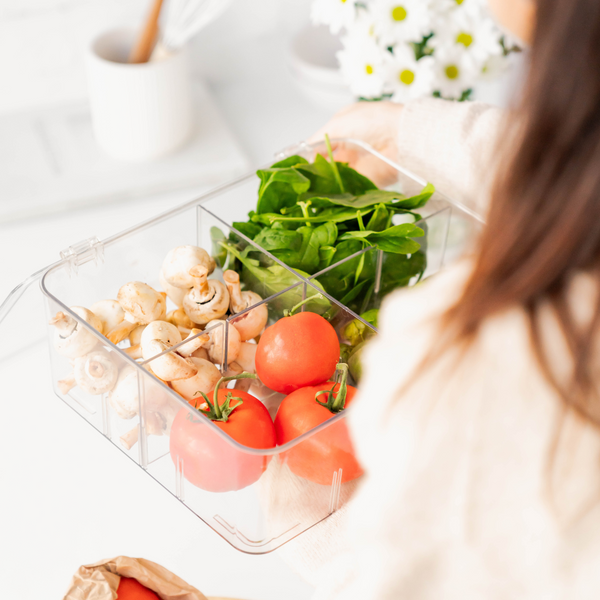 Simplify FreshStore Divided Fridge Bin with Lid