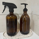 Simplify Glass Pump Bottle – Amber Edition 500ml