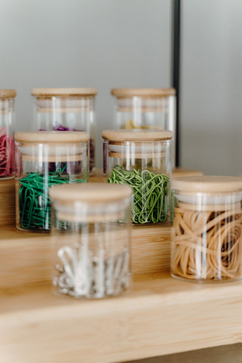 100ml Glass and Bamboo Spice Jar