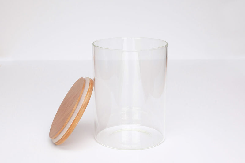 LUXE Glass and Bamboo Storage Vessel 800ml