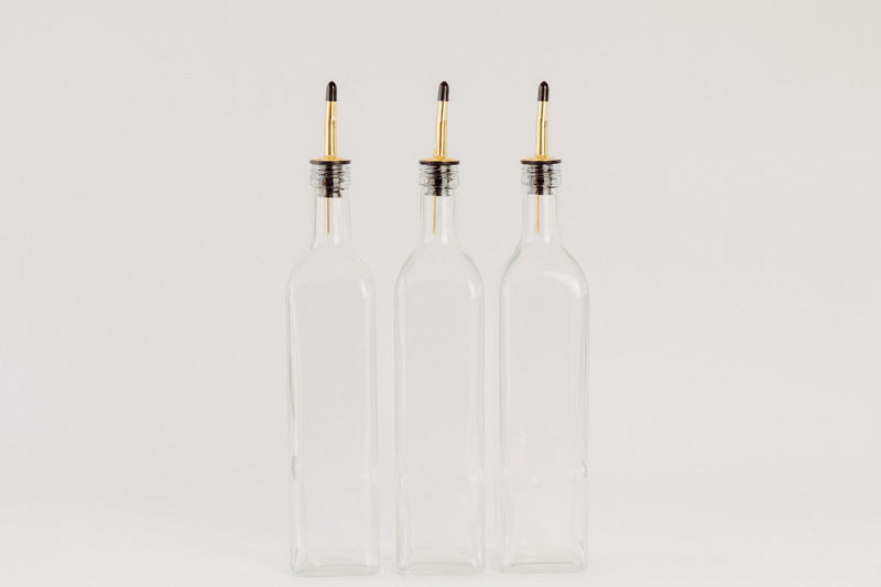Glass Oil Bottle Trio